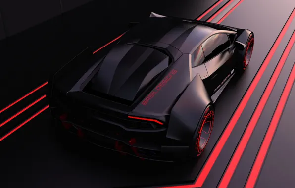 Авто, Lamborghini, Машина, Суперкар, Рендеринг, Huracan, Lamborghini Huracan, Cyberpunk