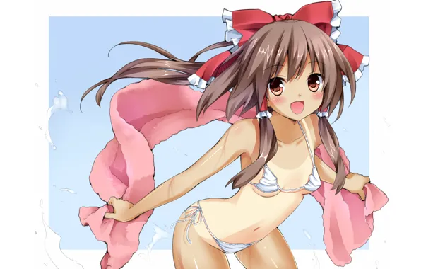 Girl, sexy, cleavage, long hair, touhou, brown hair, boobs, anime