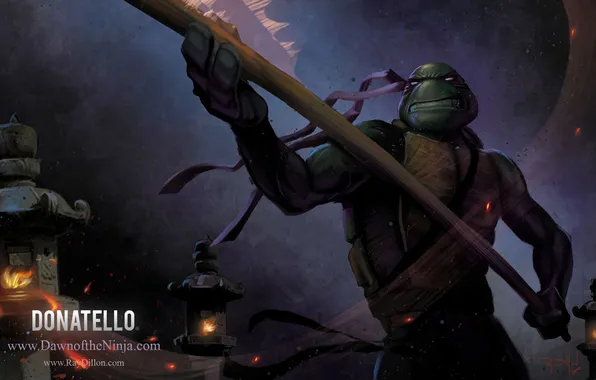 Рисунок, черепаха, TMNT, Donatello