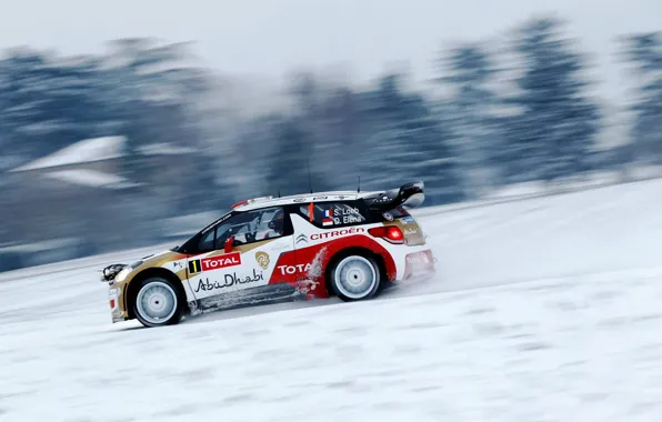 Снег, rally, wrc, citroen, snow, ситроен, ds3, дс3