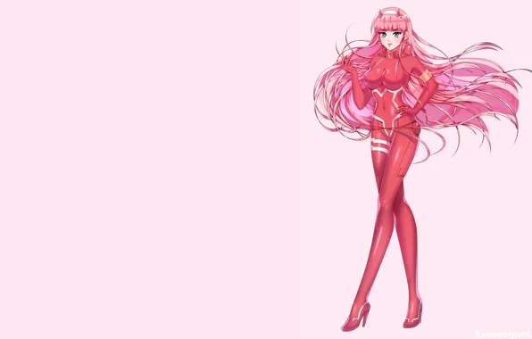Девушка, фон, 002, Darling In The Frankxx, Милый во Франксе