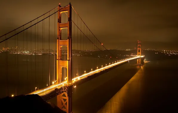 Картинка свет, ночь, Мост