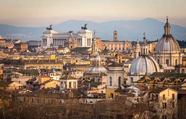 Картинка город, здания, дома, Рим, Италия, панорама, архитектура, Italy