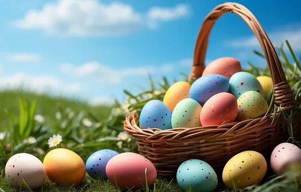 Цветы, яйца, весна, colorful, Пасха, happy, flowers, spring
