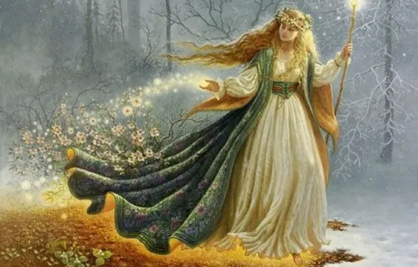 Цветы, Весна, фея