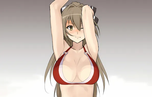 Girl, sexy, cleavage, long hair, boobs, sexy girl, anime, beautiful