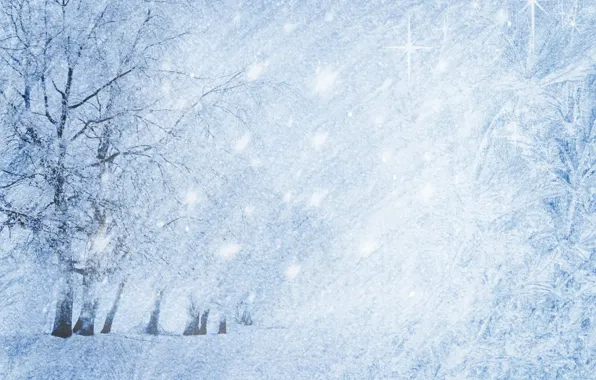 Картинка зима, снег, пейзаж, природа