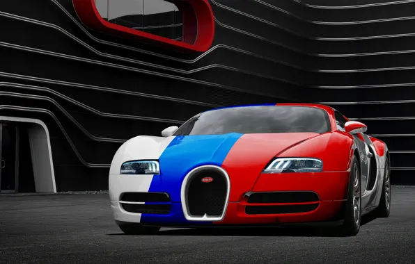 Картинка Bugatti, Veyron, бугатти, front, вейрон, Aksyonov Nikita Andreevich, three color