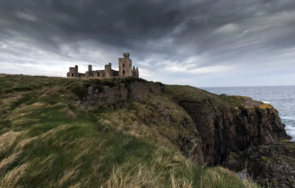 Sunset, Scotland, Slains Castle