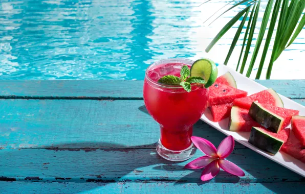 Картинка арбуз, сок, коктейль, summer, fresh, drink, watermelon, tropical