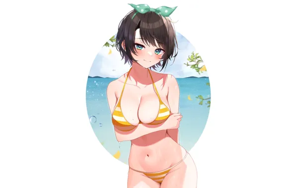 Kawaii, girl, hot, sexy, beach, sea, boobs, anime