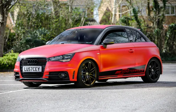 Audi, Red, monster, Satin, wrap, wraps, Smouldering