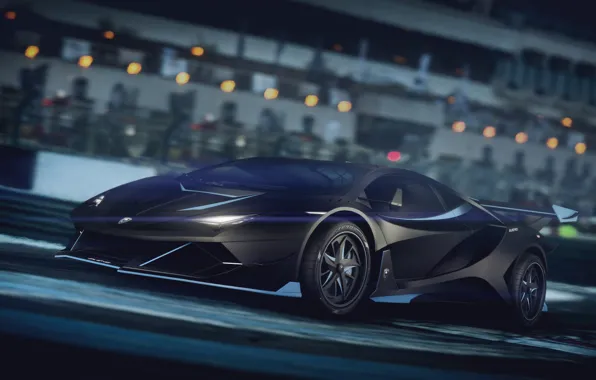 Авто, Lamborghini, Машина, Car, Render, Суперкар, Night, Aventador