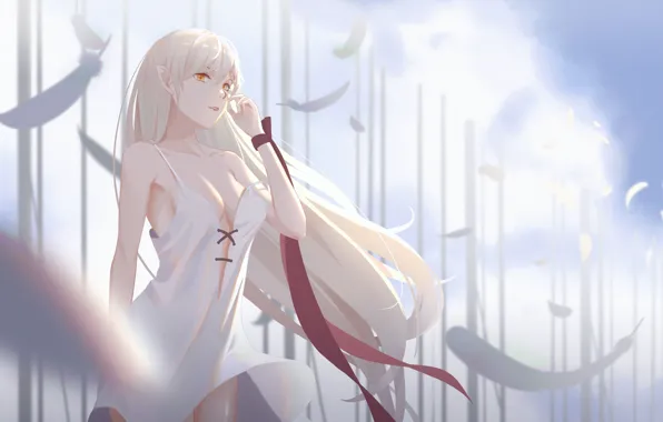Небо, девушка, Bakemonogatari, Oshino Shinobu