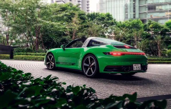 911, Porsche, Green, Targa