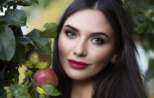 Картинка девушка, яблоки, Anastasia