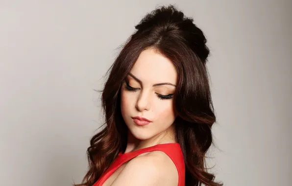 Девушка, лицо, фон, макияж, брюнетка, Elizabeth Gillies