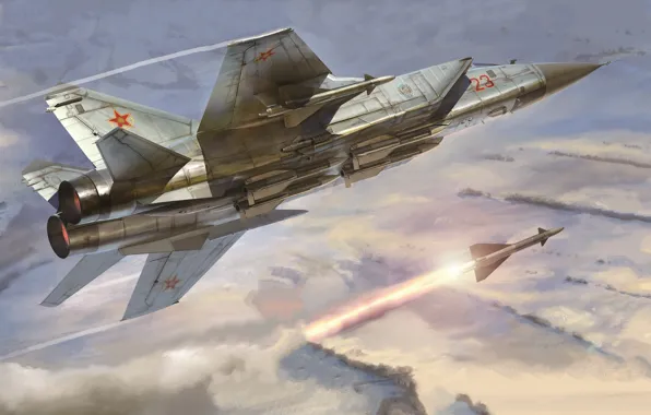 Казахстан, истребитель-перехватчик, МиГ-31Б, всепогодный истребитель, Mikoyan MiG-31B Foxhound