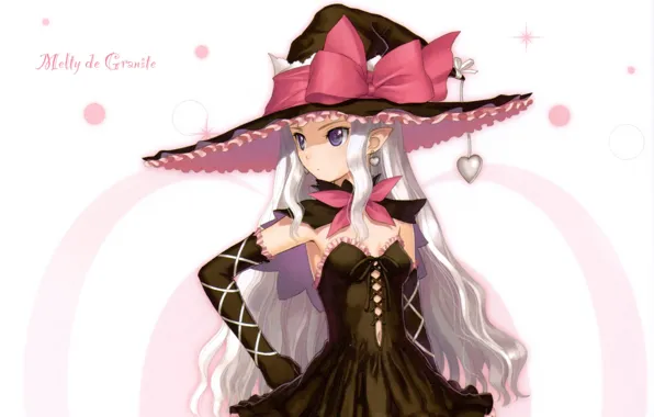 Шляпа, корсет, эльфийка, бант, шнуровка, перчатки локтя, shining hearts, melty de granite