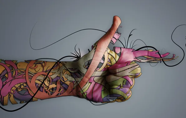 Стиль, рука, пальцы, photo manipulation digital hand