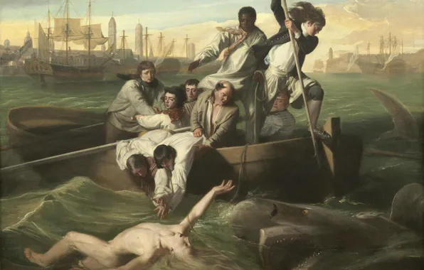 Картинка картина, живопись, painting, 1778, Watson and the Shark, John Singleton Copley