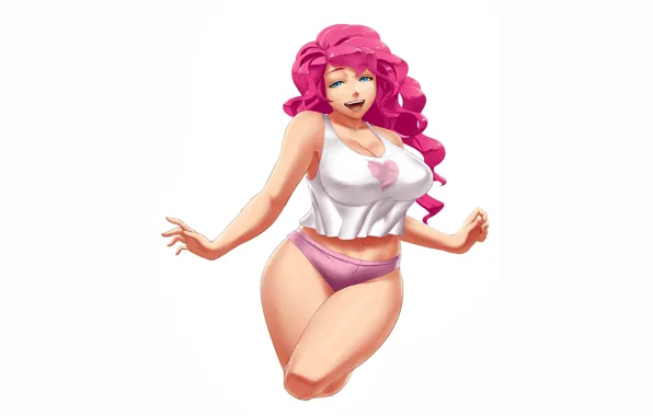 Girl, sexy, cleavage, shorts, pink hair, long hair, boobs, anime