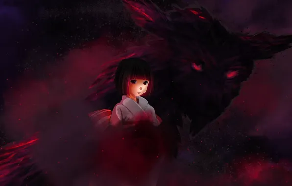 Kawaii, girl, monster, woman, anime, brunette, asian, japanese
