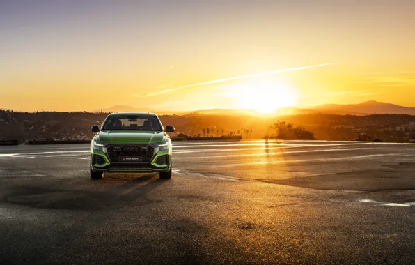 Закат, Audi, вид спереди, кроссовер, 2020, RS Q8