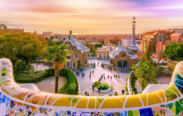 Испания, Барселона, Barcelona, Spain, Парк Гуэль, Park Guell