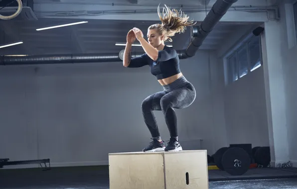 Картинка blonde, female, workout