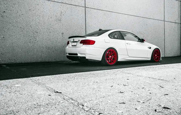 Белый, бмв, BMW, white, wheels, E92