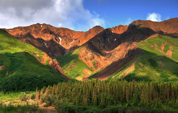 Небо, облака, горы