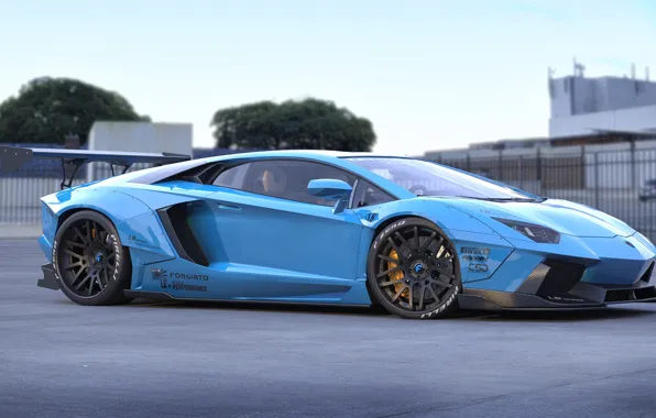 Авто, Lamborghini, Машина, Car, Auto, Render, Aventador, Lamborghini Aventador