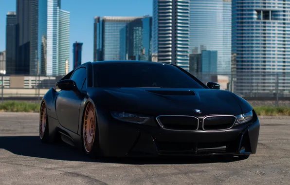 Картинка BMW, wheels, black, matte, bronze