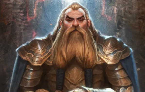 Картинка фентези, доспехи, арт, дворф