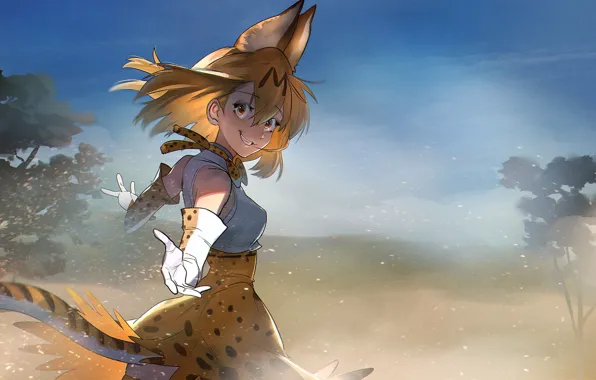 Girl, anime, tail, pretty, asian, japanese, bishoho, Kemono Friends