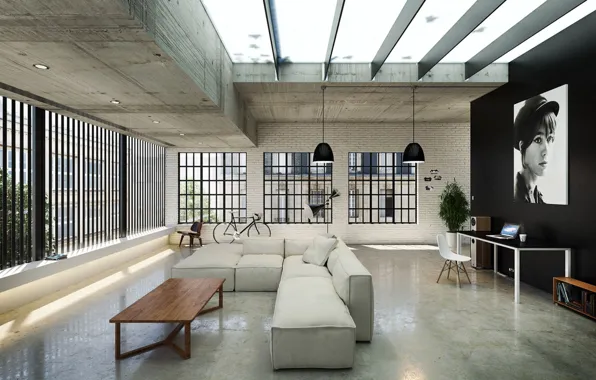 Дизайн, портрет, помещение, Loft, Livingroom