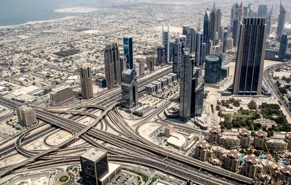 Картинка город, пустыня, Дубай, ОАЭ