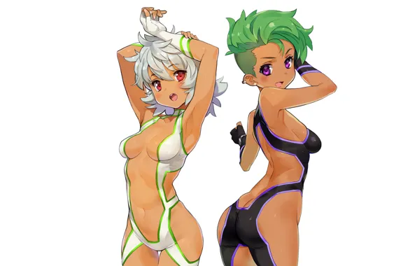 Sexy, ass, cleavage, girls, boobs, anime, beautiful, red eyes