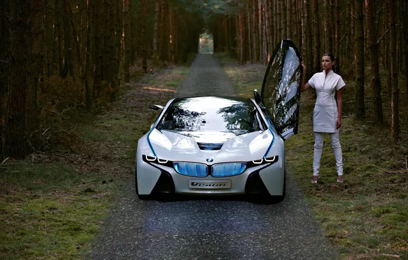 Картинка машина, лес, BMW