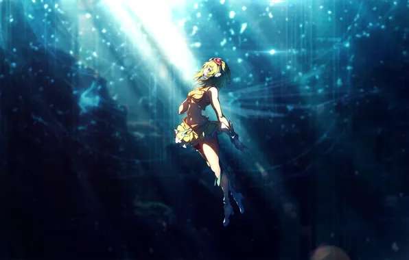 Kawaii, girl, sea, anime, manga, oppai, bishojo, headphone