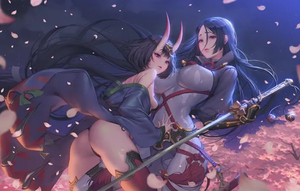 Картинка девушка, ночь, Fate / Grand Order, Судьба великая кампания