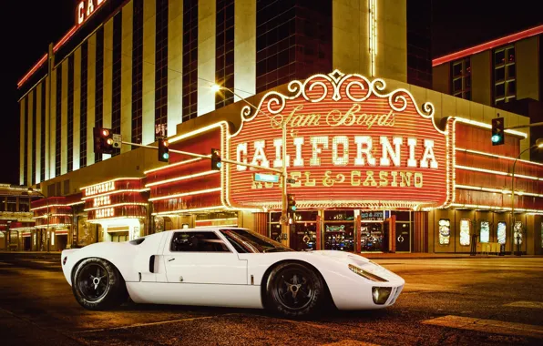 Картинка Ford, Las Vegas, White, Supercar, GT40, Casino