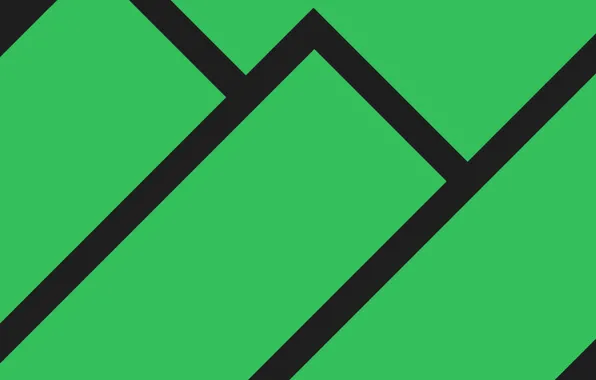Минимализм, Полосы, Зеленый, Линии, Manjaro Linux, Material Design, Плоский