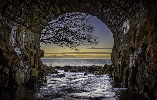 Картинка Bridge, Scotland, Tunnel, Seascape