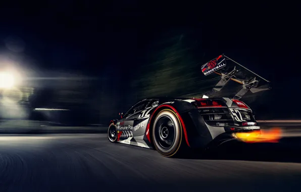 Картинка ночь, гонка, спорт, APR Audi R8