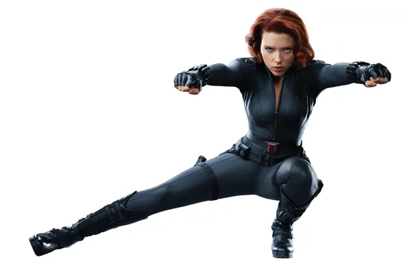 Картинка девушка, Scarlett Johansson, The Avengers, чёрная вдова
