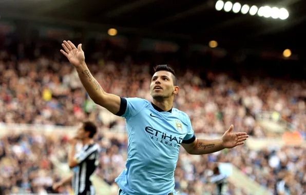 Футбол, City, Argentina, Аргентина, football, forward, goal, Агуэро