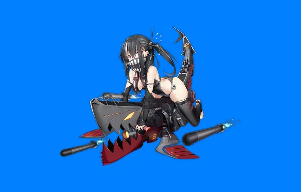 Girl, sexy, cleavage, thighhighs, long hair, boobs, anime, beautiful
