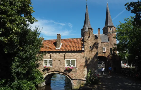 Картинка Нидерланды, Архитектура, Netherlands, Architecture, Южная Голландия, Eastern Gate, Delft, Oostpoort